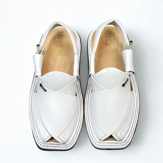 TRIPPLE GEAR PESHAWARI CHAPPALE WHITE