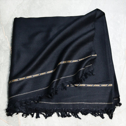 Handmade Pashmina Wool Shawl (Black)