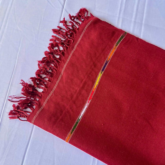 Handmade Pashmina Wool Shawl (Maroon)